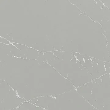 Compac Unique Argento quartz swatch: medium dove-gray background with thin white veins
