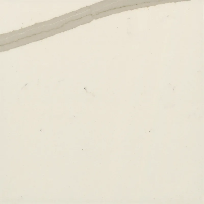 Corian Quartz Calacatta Natura quartz swatch: cream marble-look surface with bold veining