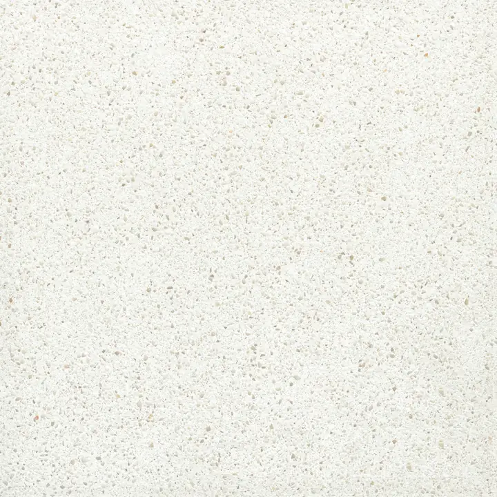 Corian Quartz Cloud White quartz swatch: white fine-speckled surface with no veining