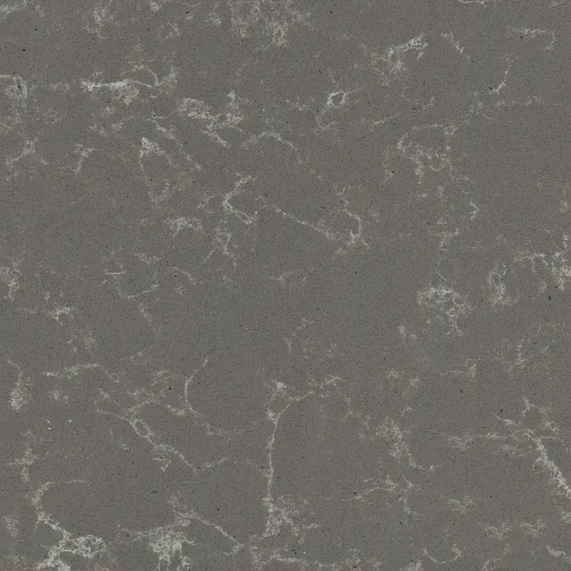 Corian Quartz Concrete Carrara quartz swatch: gray marble-look surface with moderate veining