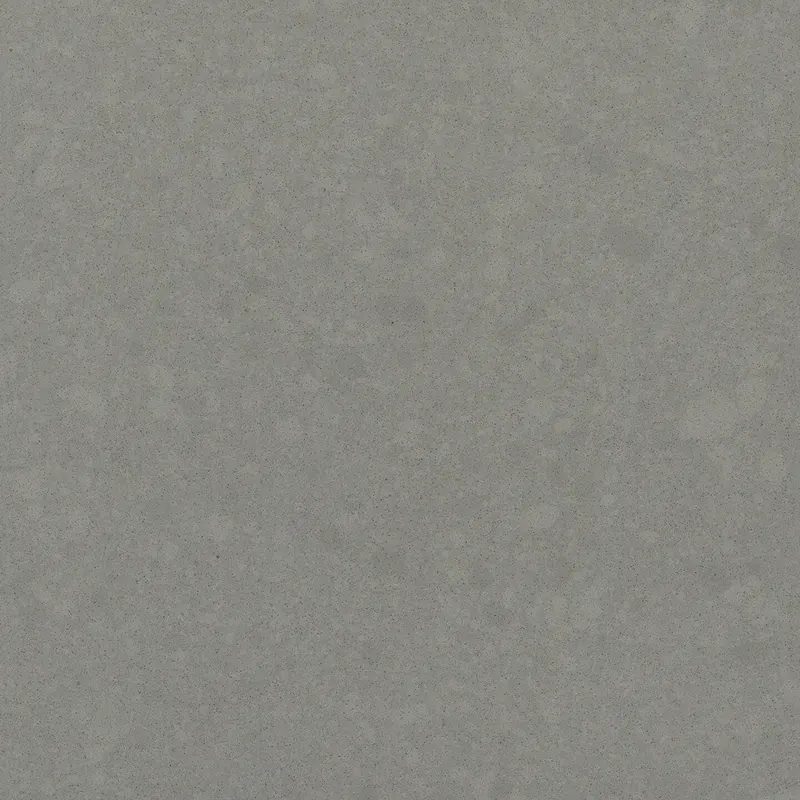 Corian Quartz Dove Grey quartz swatch: gray concrete-look surface with no veining