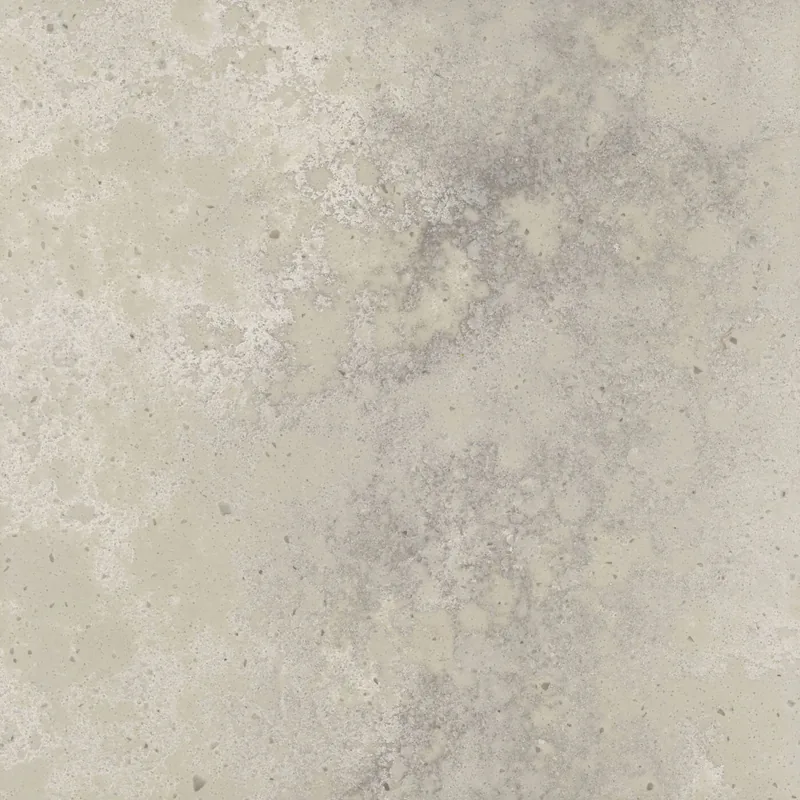 Corian Quartz Neutral Cement quartz swatch: beige concrete-look surface with subtle veining