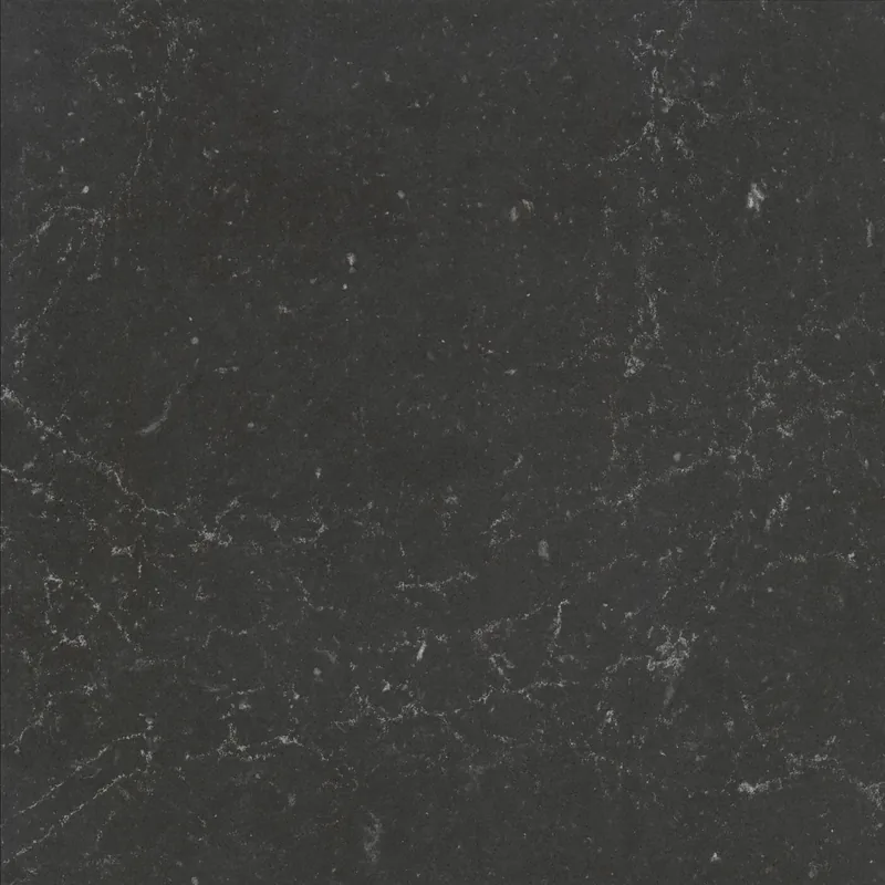Corian Quartz Night Soapstone quartz swatch: black stone-look surface with subtle veining