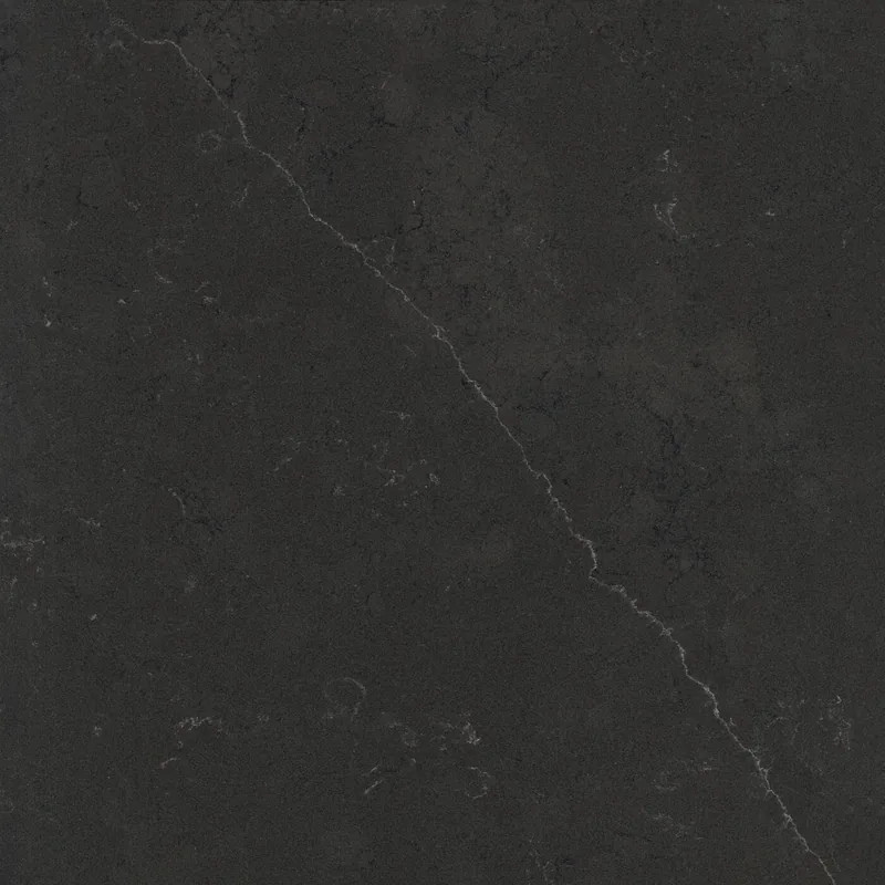 Corian Quartz Portoro quartz swatch: gray stone-look surface with moderate veining