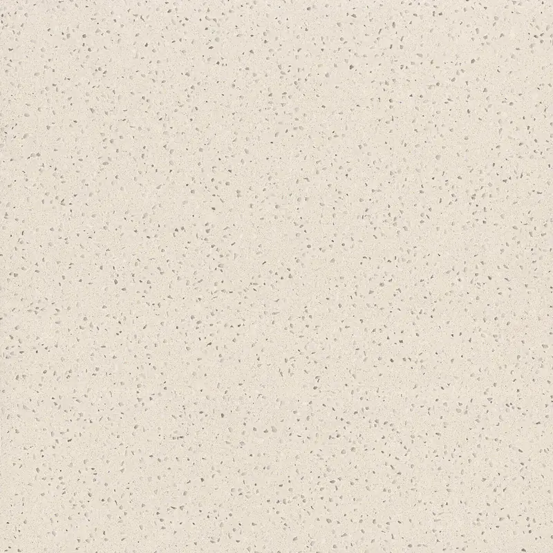 Corian Quartz Quiet White quartz swatch: white fine-speckled surface with no veining