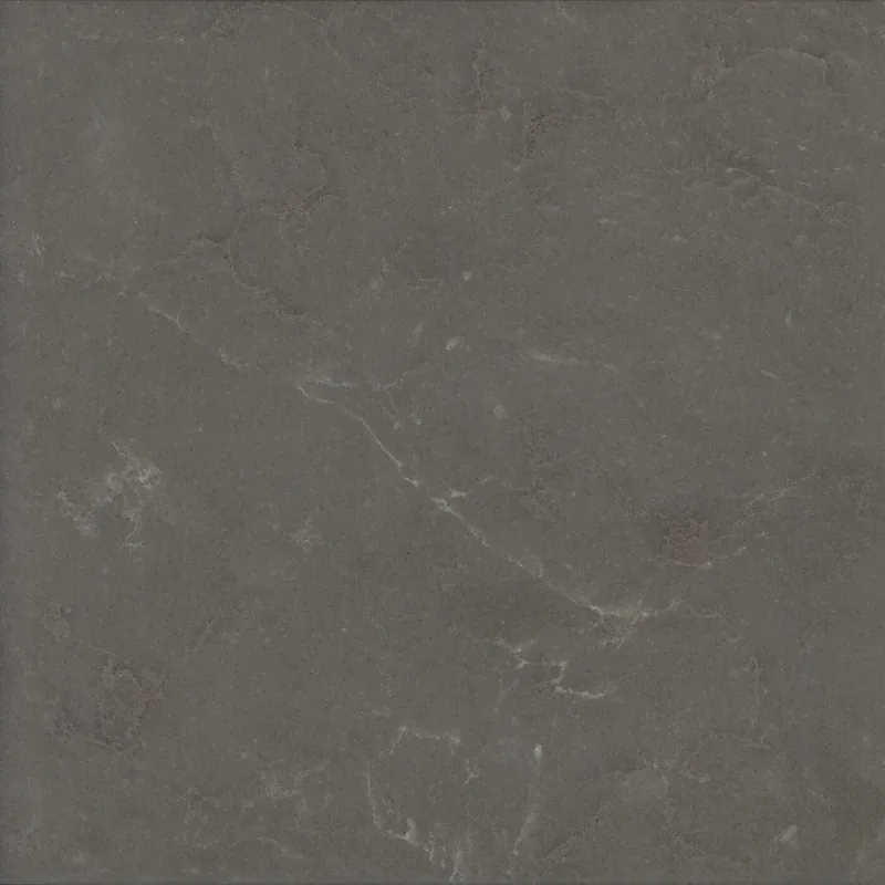 Corian Quartz Slate Geo quartz swatch: gray marble-look surface with subtle veining