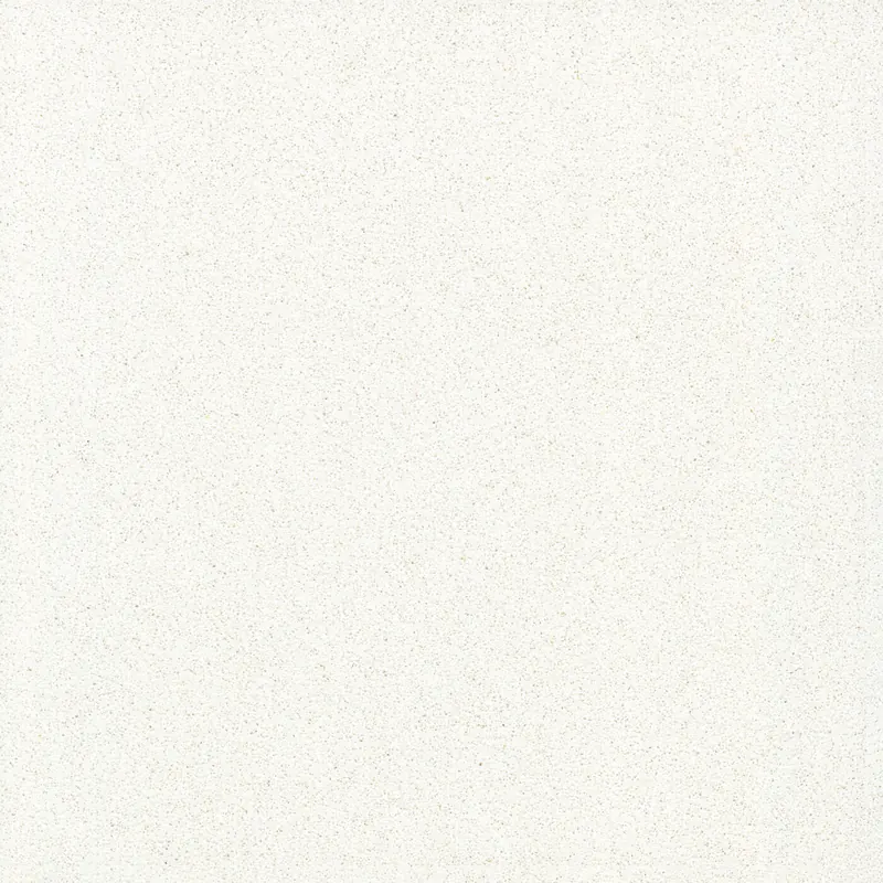 Corian Quartz Snow Flurry quartz swatch: white fine-speckled surface with no veining
