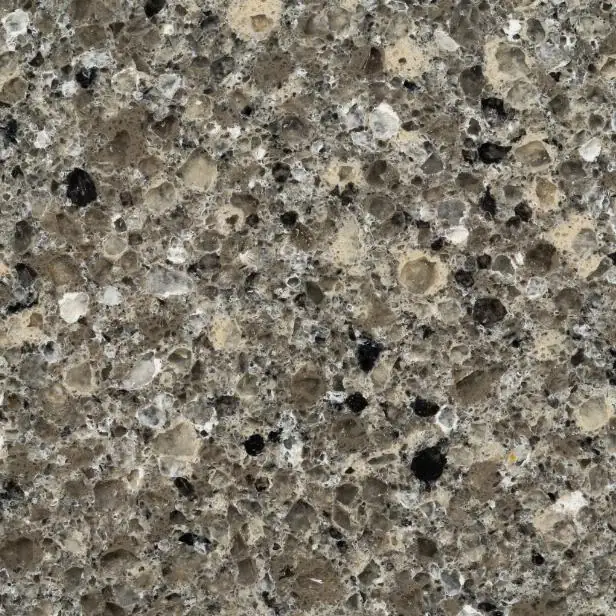 HanStone Quartz Blackburn swatch: dark granite-look surface with grey and light chips