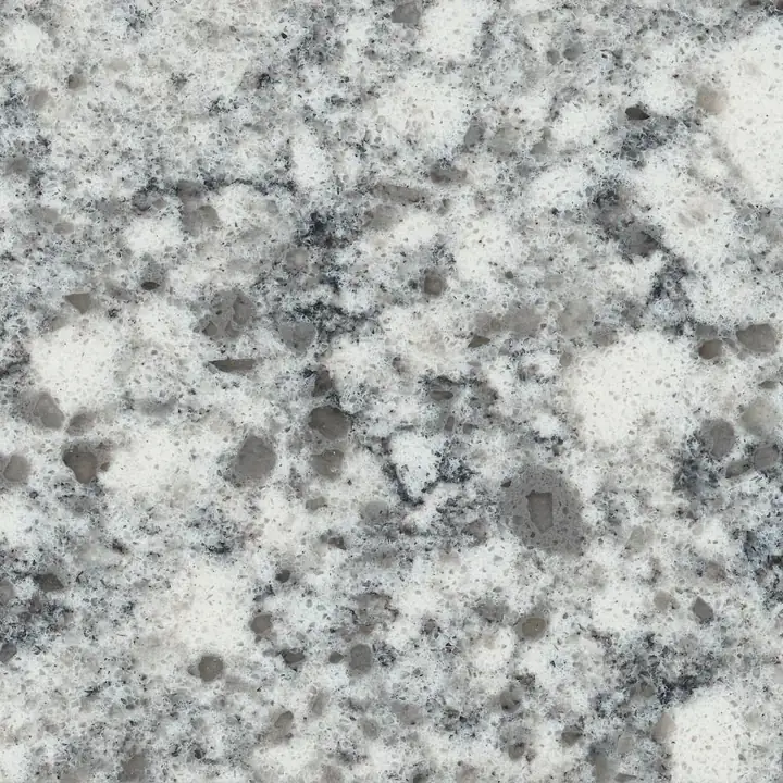 HanStone Quartz Fusion swatch: grey and white granite-look pattern