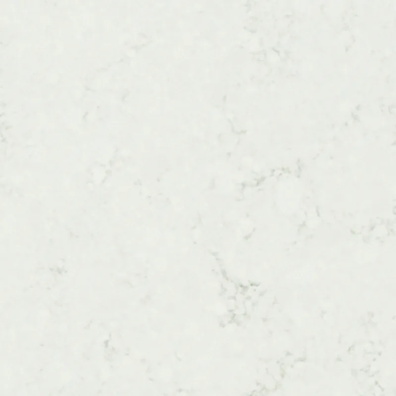 HanStone Quartz Paros swatch: pale white background with soft grey cloudy movement