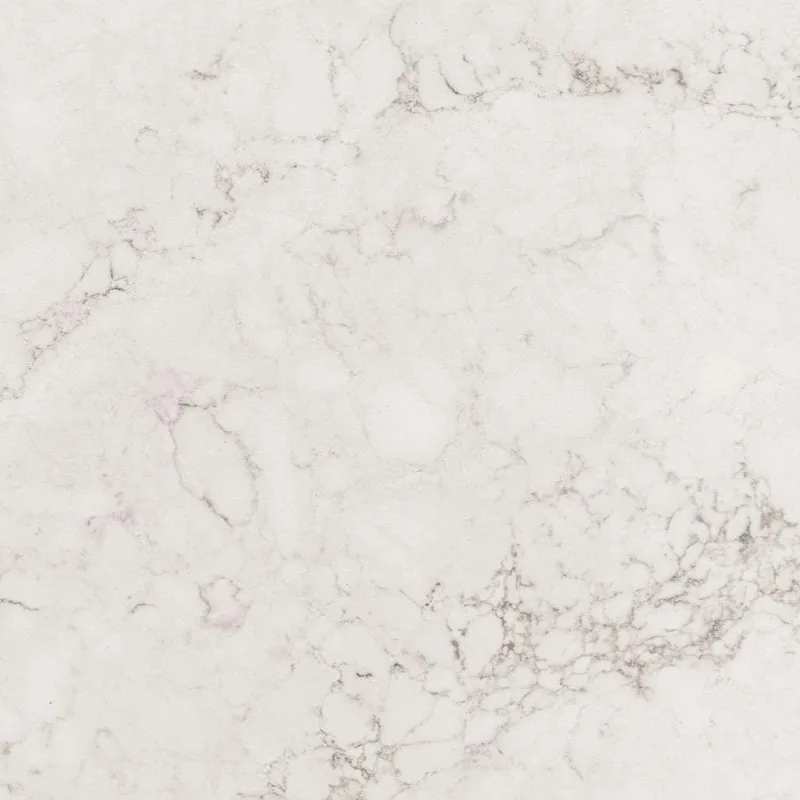 HanStone Quartz Soho swatch: smoky white background with pewter and brown veins