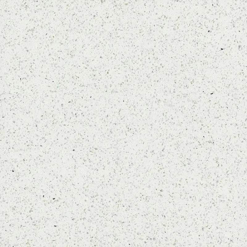 HanStone Quartz Specchio White swatch: cream-white background with fine taupe and greige flecks