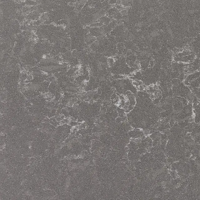 HanStone Quartz Storm swatch: deep grey background with quiet movement and a textured finish