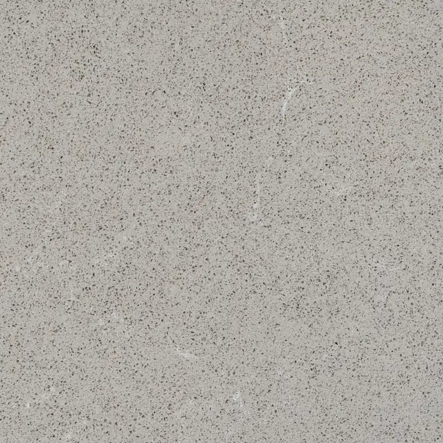 HanStone Quartz Uptown Grey swatch: cool grey speckled surface with faint white marbling