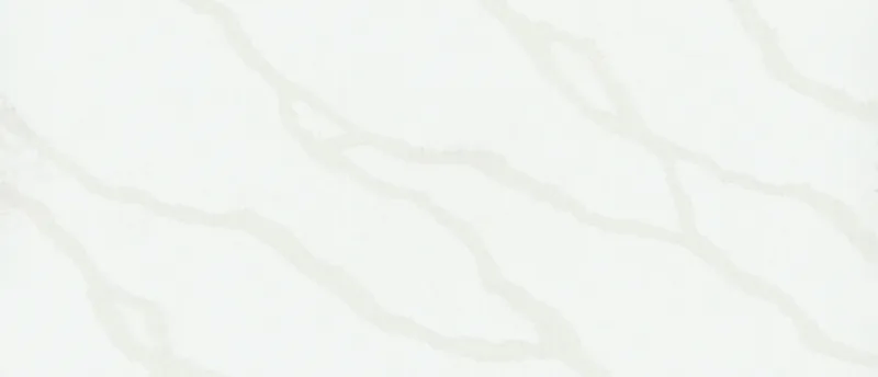 MSI Q Quartz Calacatta Belaros quartz slab: white base with long sweeping blonde, brown and gold veins