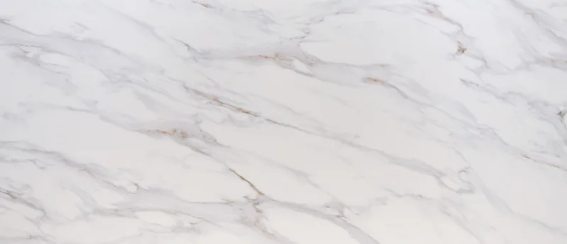 MSI Q Quartz Calacatta Castana quartz slab: off-white base with bold warm and cool Calacatta veining