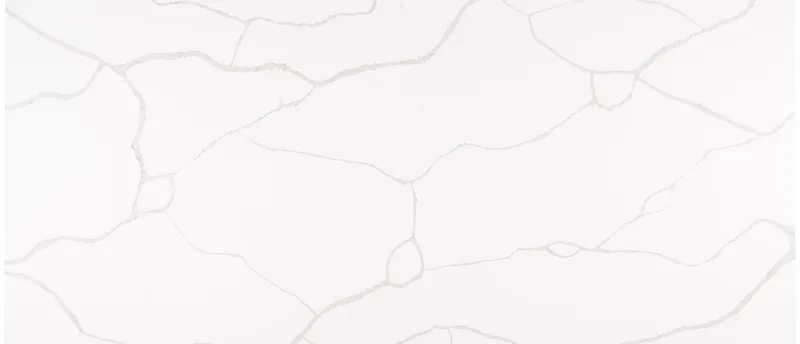 MSI Q Quartz Calacatta Classique quartz slab: clean white base with pronounced gray and taupe veins
