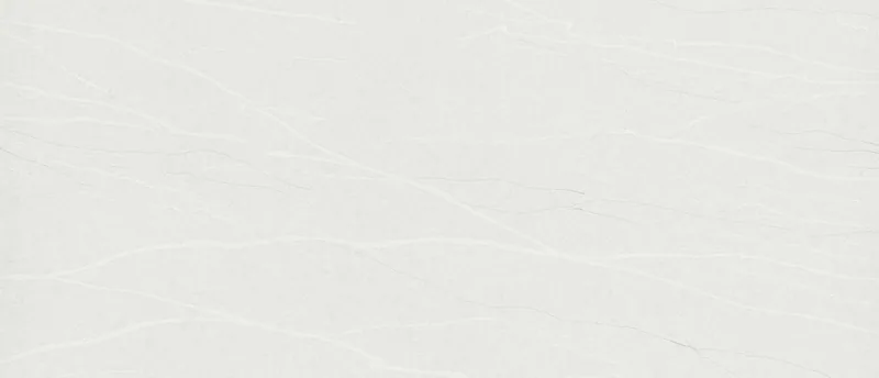 MSI Q Quartz Eroluna quartz slab: silver-gray background with crisp white flowing veins