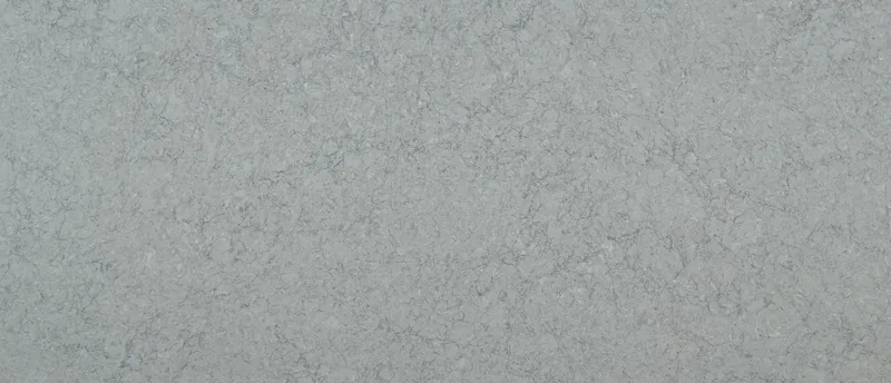 MSI Q Quartz Galant Gray quartz slab: swirling cool gray background with long darker gray strands