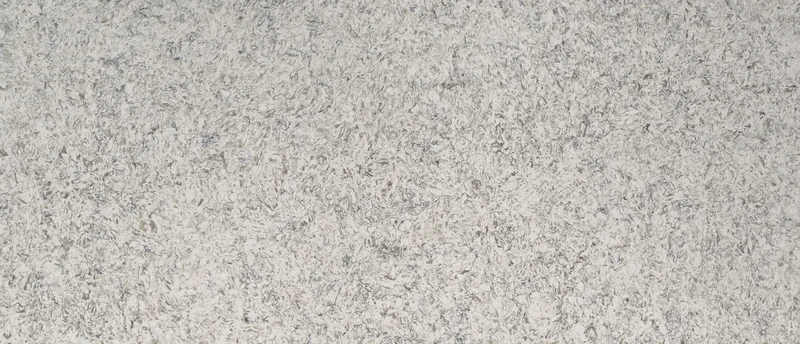 MSI Q Quartz Montclair White quartz slab: white background with dense taupe and gray granite-style grains