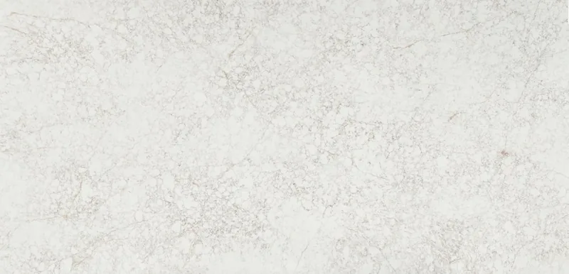 Silestone Riviére Rose countertop swatch: white background with fine gray and blush-toned veins