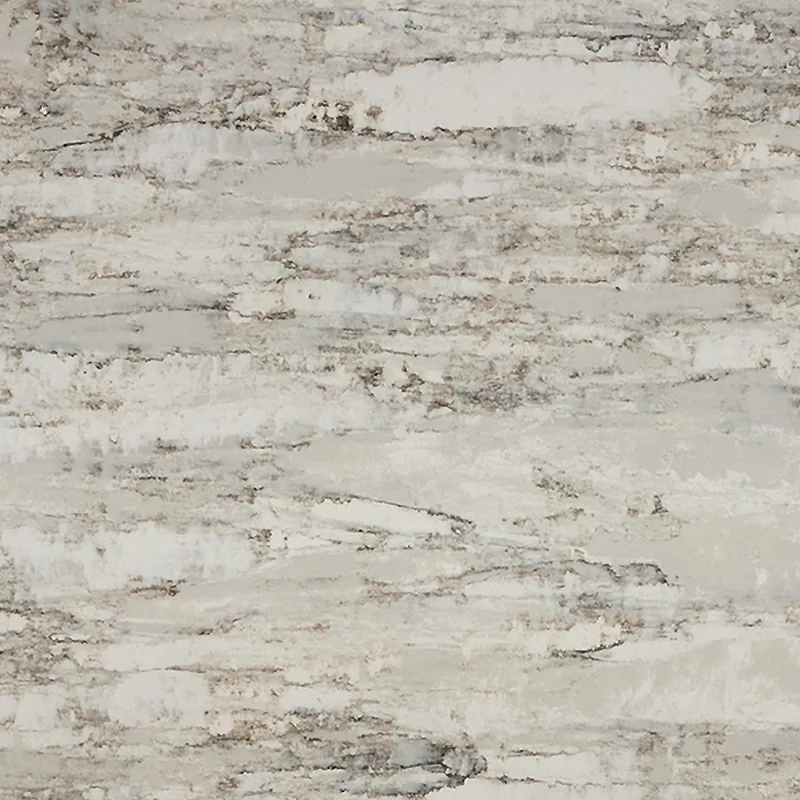 Viatera Apennines quartz swatch: golden brown and dark grey layered pattern