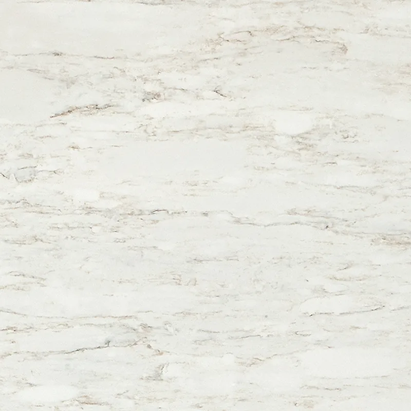 Viatera Dolomites quartz swatch: tone-on-tone white background with gold and grey veins
