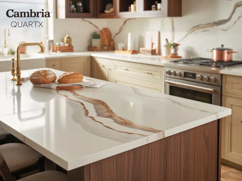 Cambria Brittanicca Warm quartz countertop
