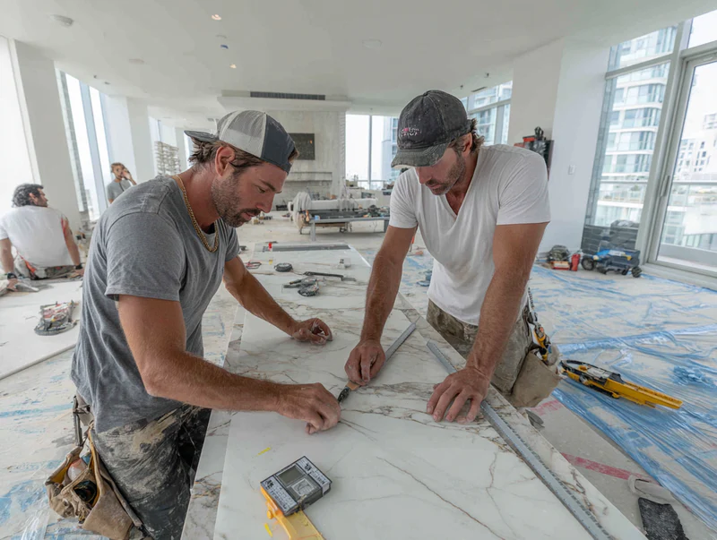 Professional quartz countertop installation