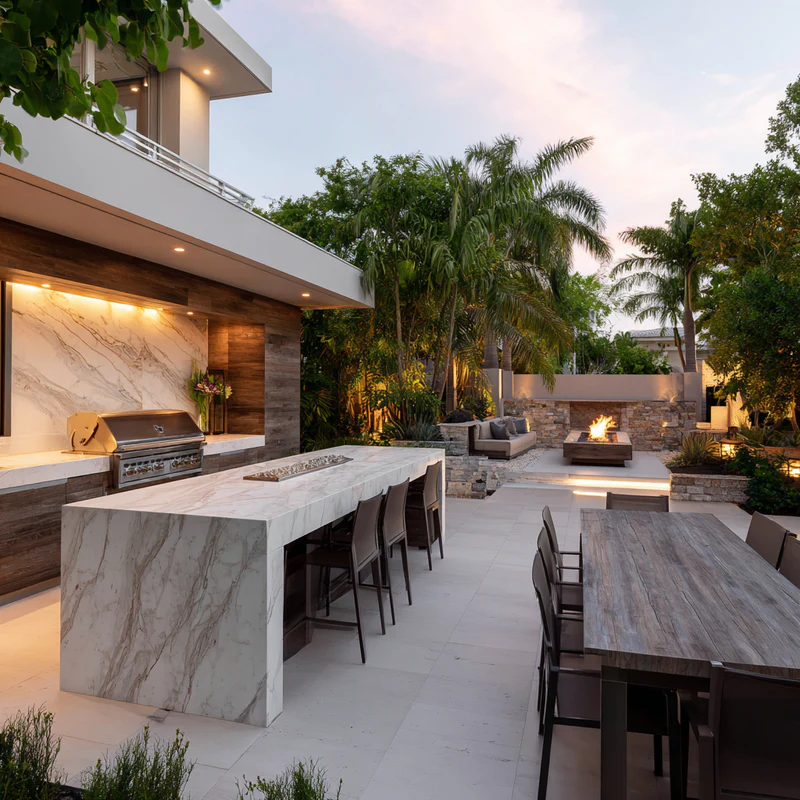 Outdoor kitchen in Deerfield Beach home