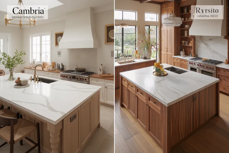 Quartz vs quartzite countertop comparison for South Florida homes